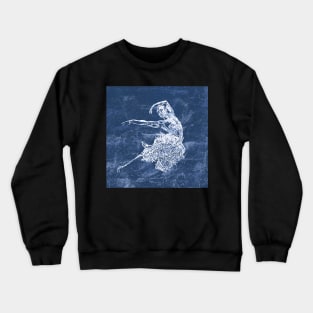 Lino print Male Ballet Dancer Swan from Swan Lake Crewneck Sweatshirt